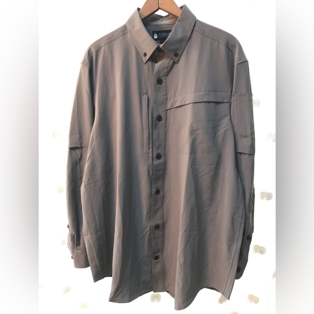 Duluth Trading Alaskan Hardgear Sportsman Vented Fishing Shirt Mens Size Lg Gray